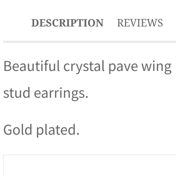 NWT! B.b. Lila Crystal pave wing stud earrings - Picture 2 of 6